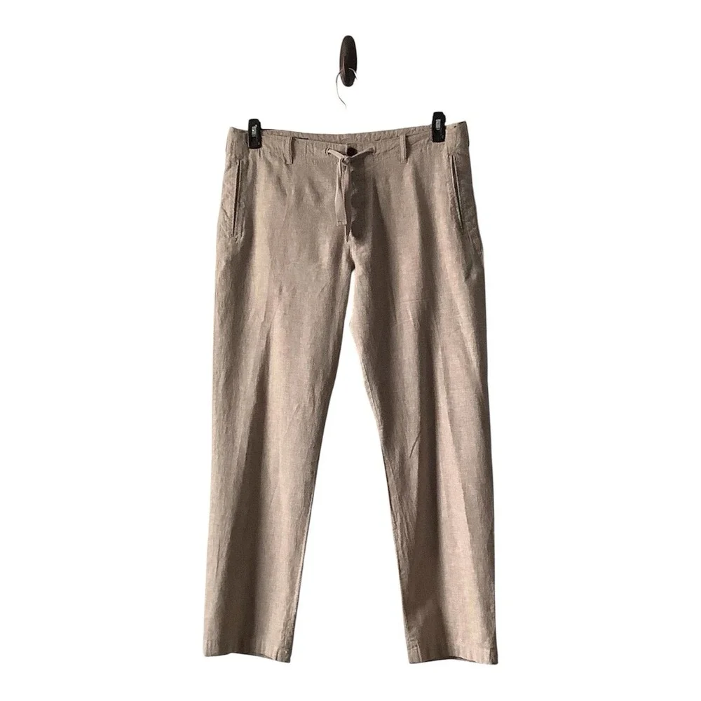 Perry Ellis Women's Linen Cotton Draw String Dress Pants Size 36/32